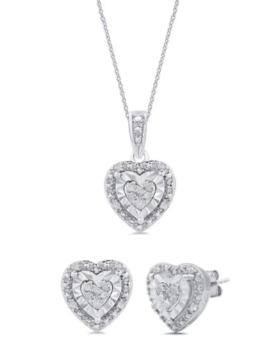 Набор из серебряных серег и кулона Marsala 2-Piece Diamond in Sterling Silver