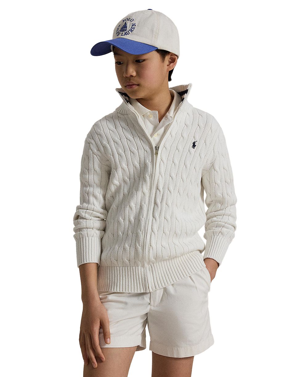 Polo Ralph Lauren Детский хлопковый свитер крупной вязки с застежкой-молнией