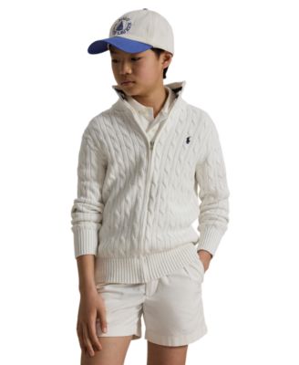Polo Ralph Lauren Детский хлопковый свитер крупной вязки с застежкой-молнией