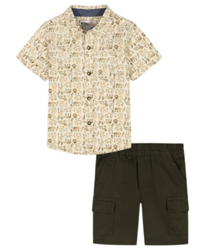 Детский комплект из рубашки и шорт Kids Headquarters Dino Print, 2-Piece Set