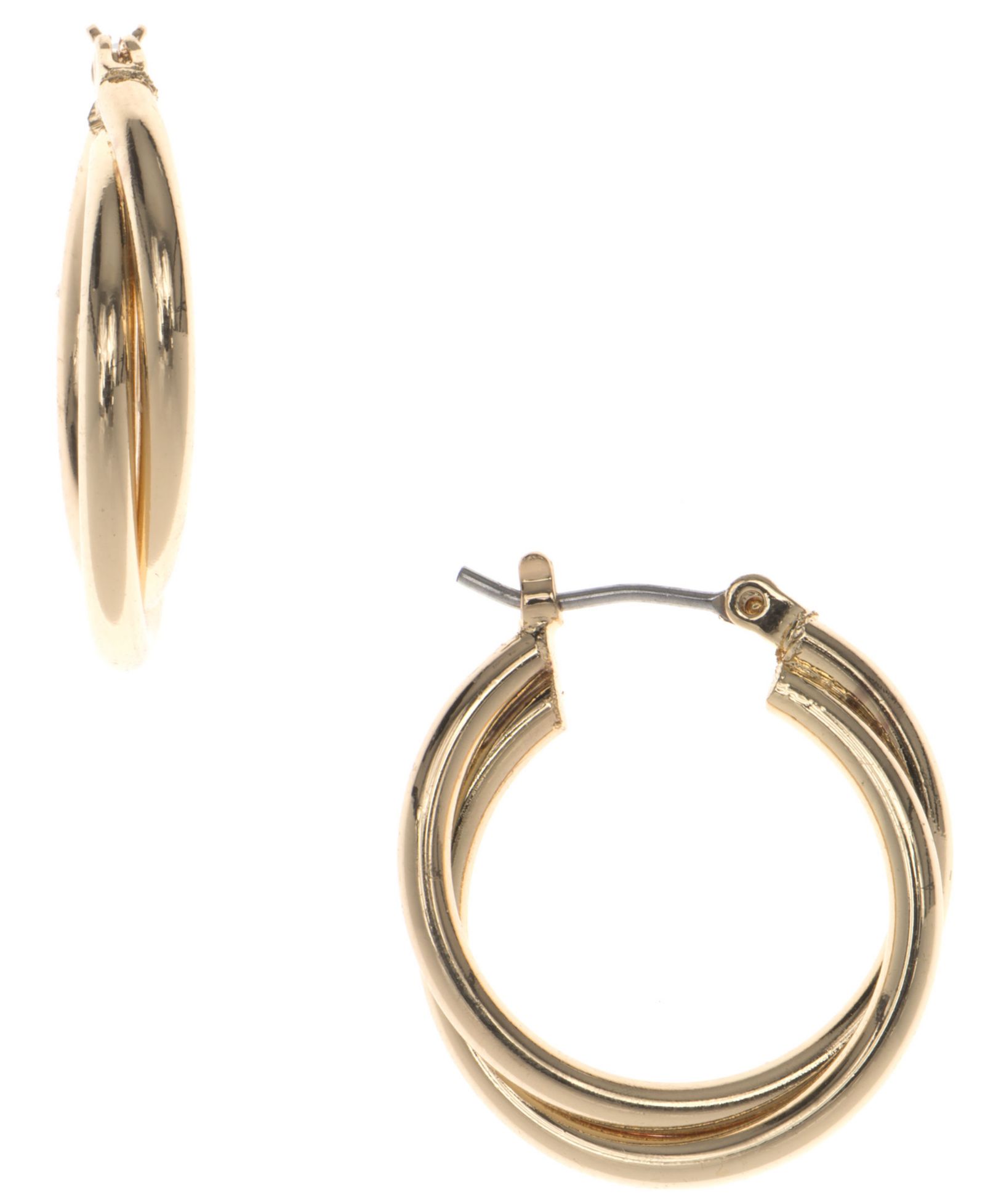 Nine West Золотистые серьги-кольца Nine West Gold-Tone Twisted Hoop