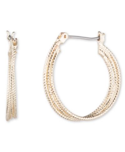 Золотистые серьги-кольца Nine West, средний размер