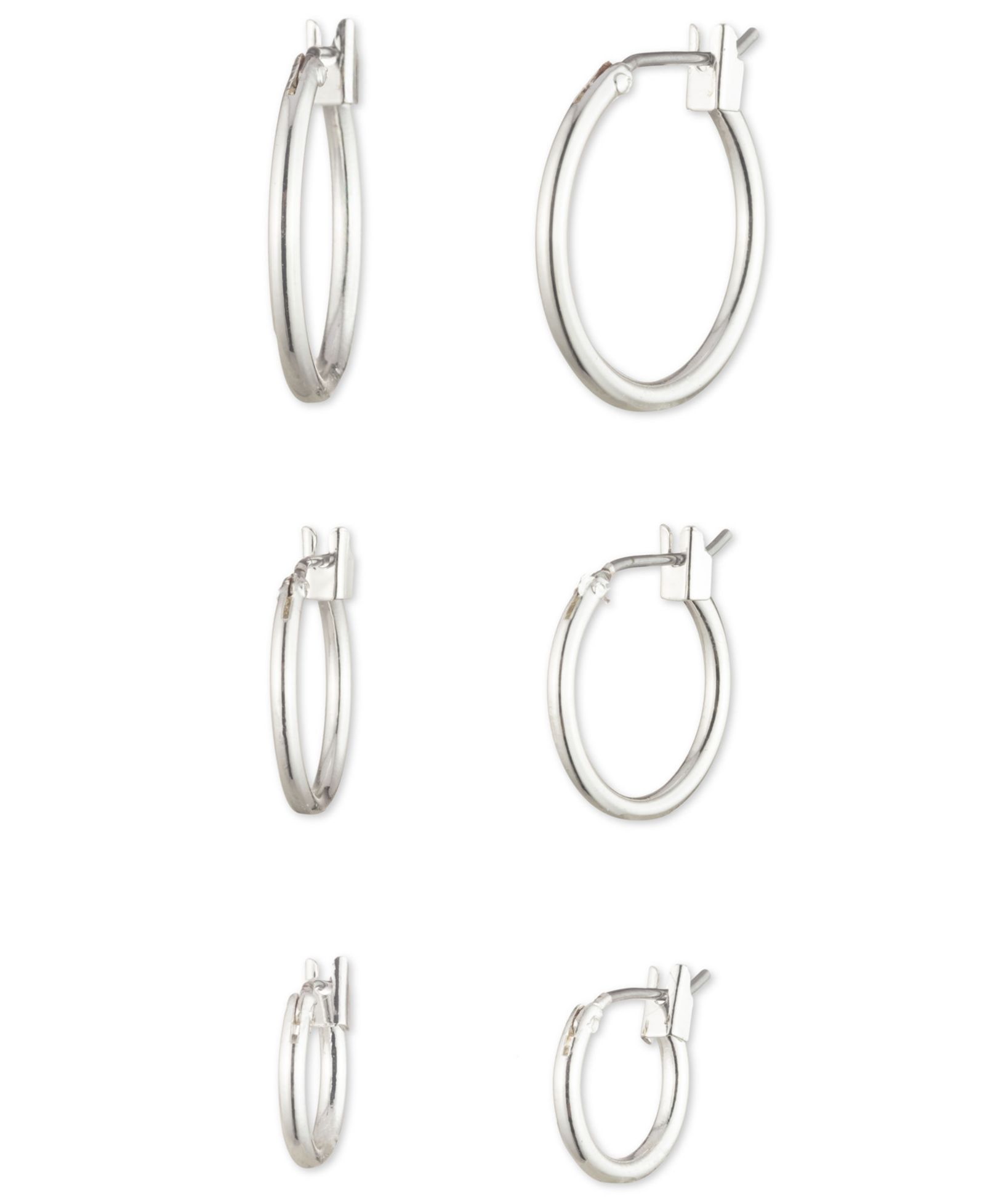 Nine West 3-Pack Silver-Tone Hoop Earrings