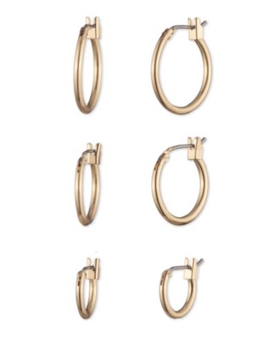 Набор серег-колец Nine West 3-Pack Gold-Tone