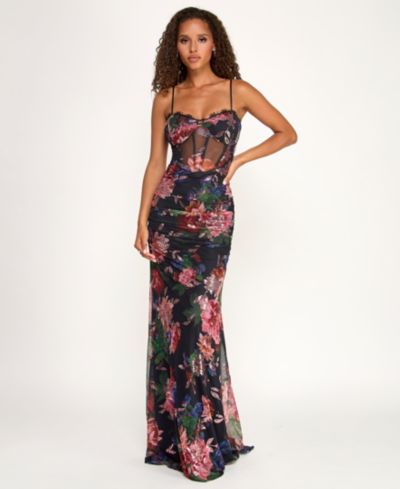 Вечернее платье Emerald Sundae Juniors' Mesh Sequin Sweetheart Neck