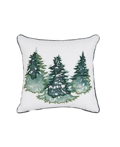 Декоративная подушка C&F Home 18" x 18" с узором Evergreen Trees 100% Cotton
