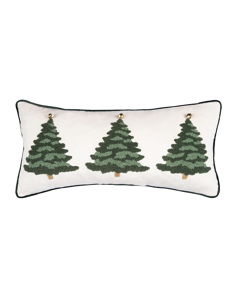 Декоративная рождественская подушка C&F Home Flocked Evergreen Trees 12" x 24"