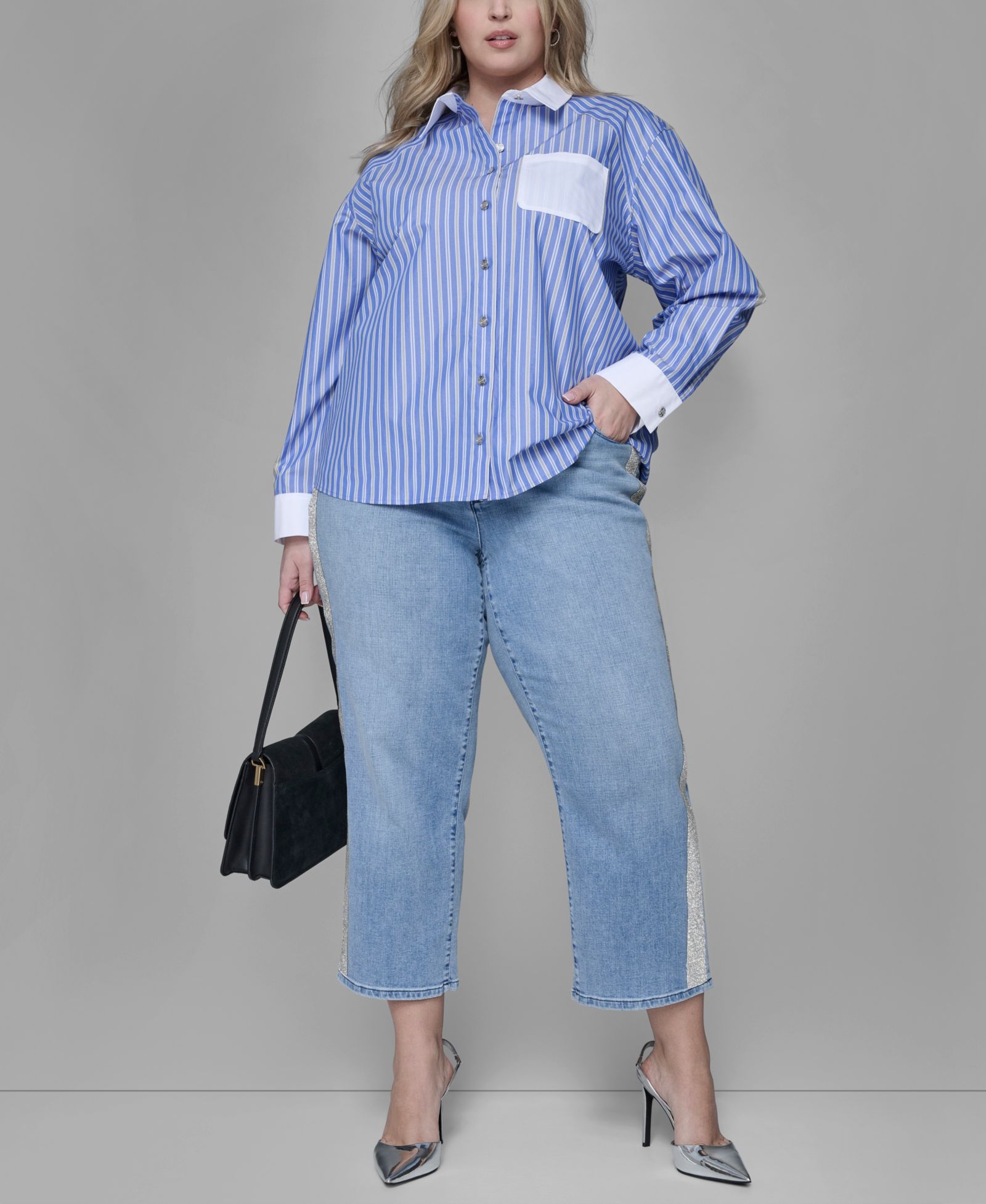 Женские джинсы KARL LAGERFELD PARIS Plus Size Hotfix Mid-Rise