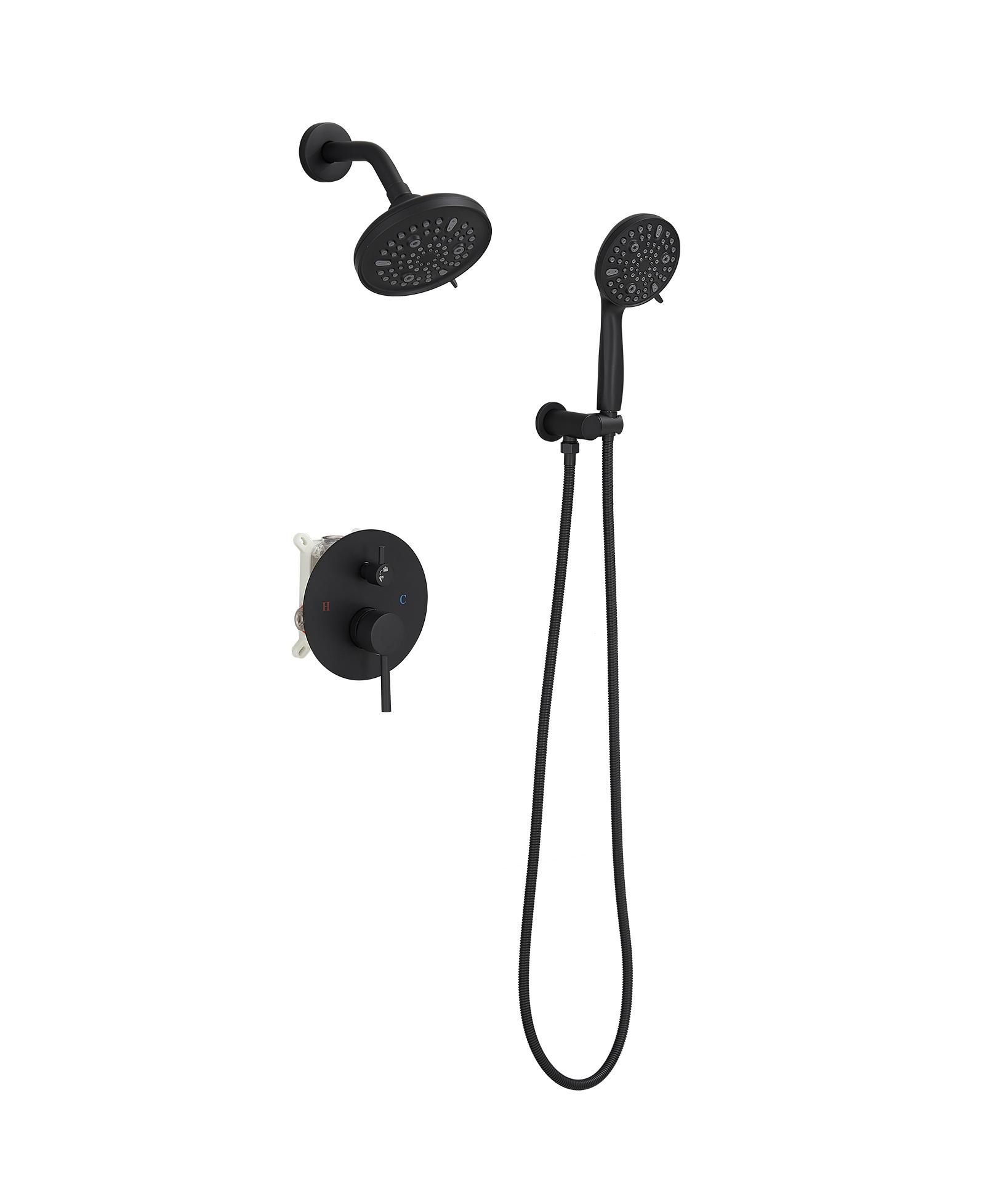 Greenspring Single-Handle 1-Spray Round Rain Shower Faucet Set with Rain Shower Head & Hand Shower  (Valve Included)