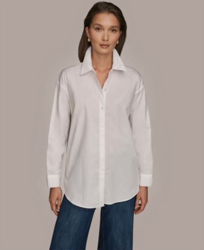 Женская рубашка Donna Karan Weekend Stretch Poplin Button-Down