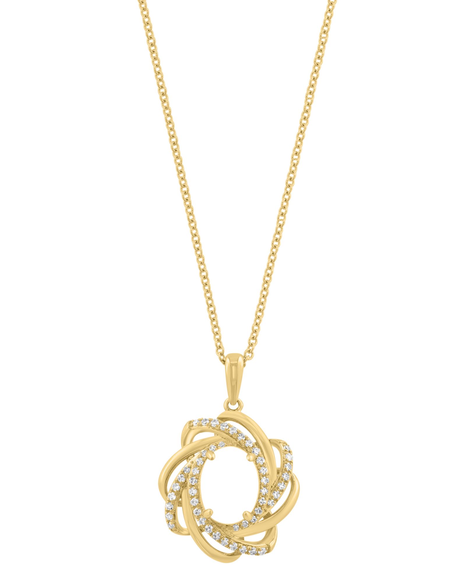 Подвеска EFFY Collection с бриллиантом (1/5 ct. t.w.) и опалом (1-1/10 ct. t.w.) в желтом золоте 14k