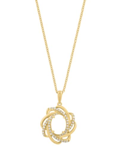 Подвеска EFFY Collection с бриллиантом (1/5 ct. t.w.) и опалом (1-1/10 ct. t.w.) в желтом золоте 14k
