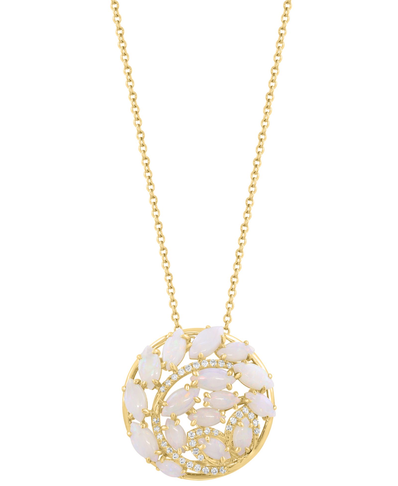 Подвеска EFFY Collection с бриллиантом и опалом в 14k желтом золоте