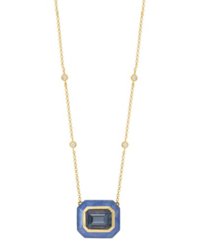 EFFY Collection ожерелье с бриллиантами и топазом в золоте 14k