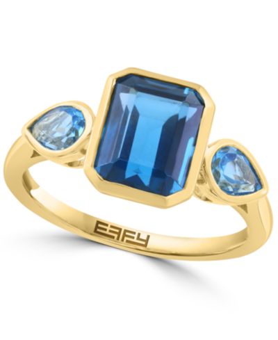EFFY Collection Blue (1/2 ct. t.w.) & London Blue Topaz (2-1/10 ct. t.w.) Ring in 14k Yellow Gold
