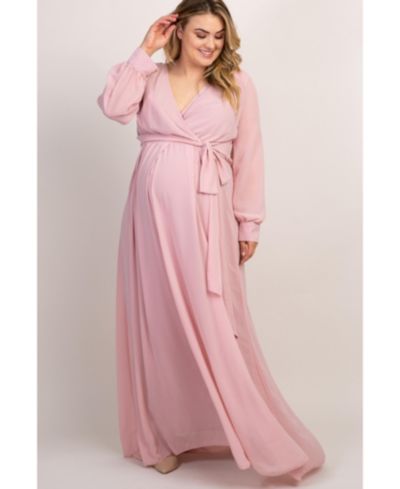 Pinkblush Женское длинное плиссированное платье макси из шифона светло-розового цвета