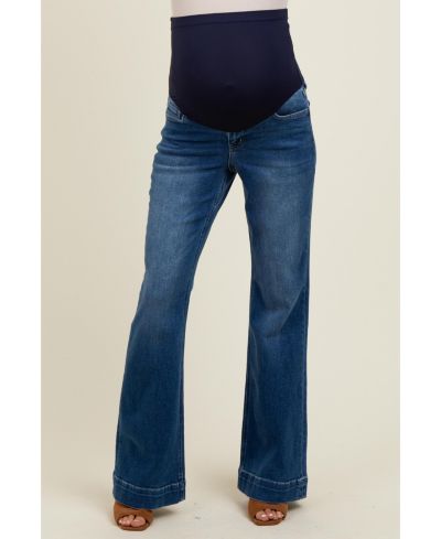 Джинсы Pinkblush Women's Navy Blue Wide Hem Flare