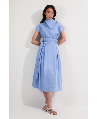 Karen Millen Women's Belted Woven Midi Shirt Dress