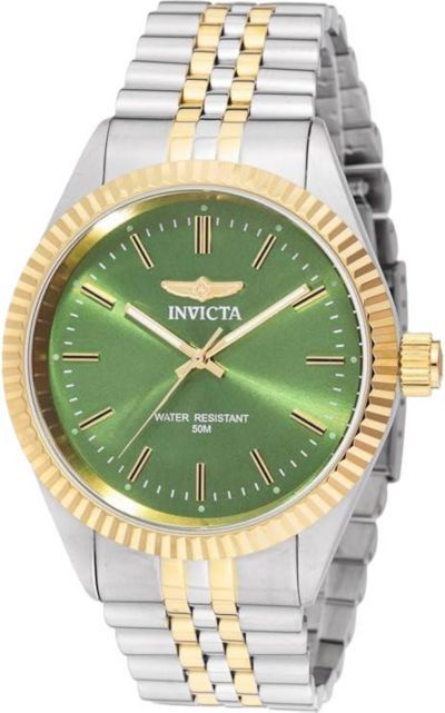 Invicta Men's 49315 Specialty Quartz 3 Hand Green Dial Watch