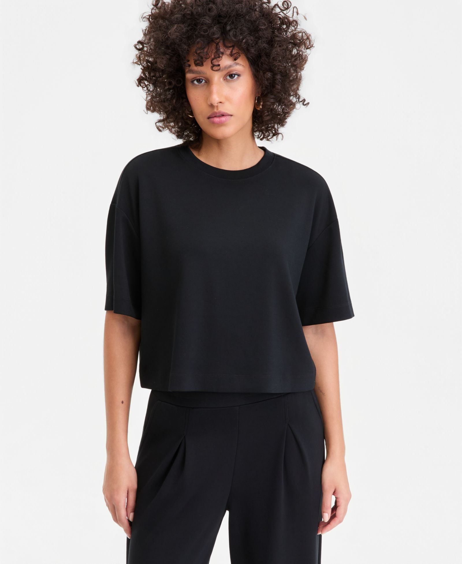 I.N.C. International Concepts Women's Off Duty Short Sleeve Crewneck T-Shirt, Macy's Exclusive