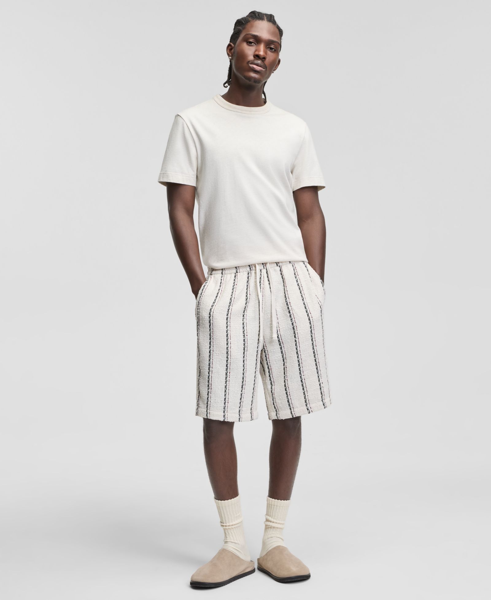 Mode of One Men's Striped Relaxed 9" Pull-On Shorts, Macy's Exclusive