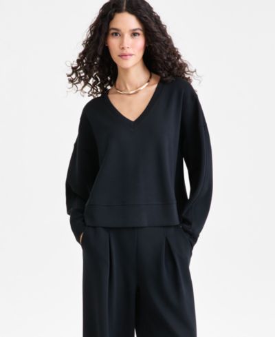 Женский свитшот I.N.C. International Concepts Off Duty Long Sleeve V-Neck