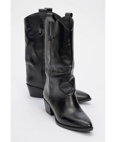 Forever & Always Shoes Teodora Leather Block Heel Boot (Women)