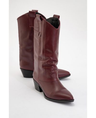 Burgundy leather