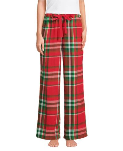 Женские фланелевые брюки Lands' End Petite Wide Leg