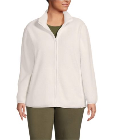 Lands' End Plus Size Cozy High Pile Full Zip Fleece Jacket
