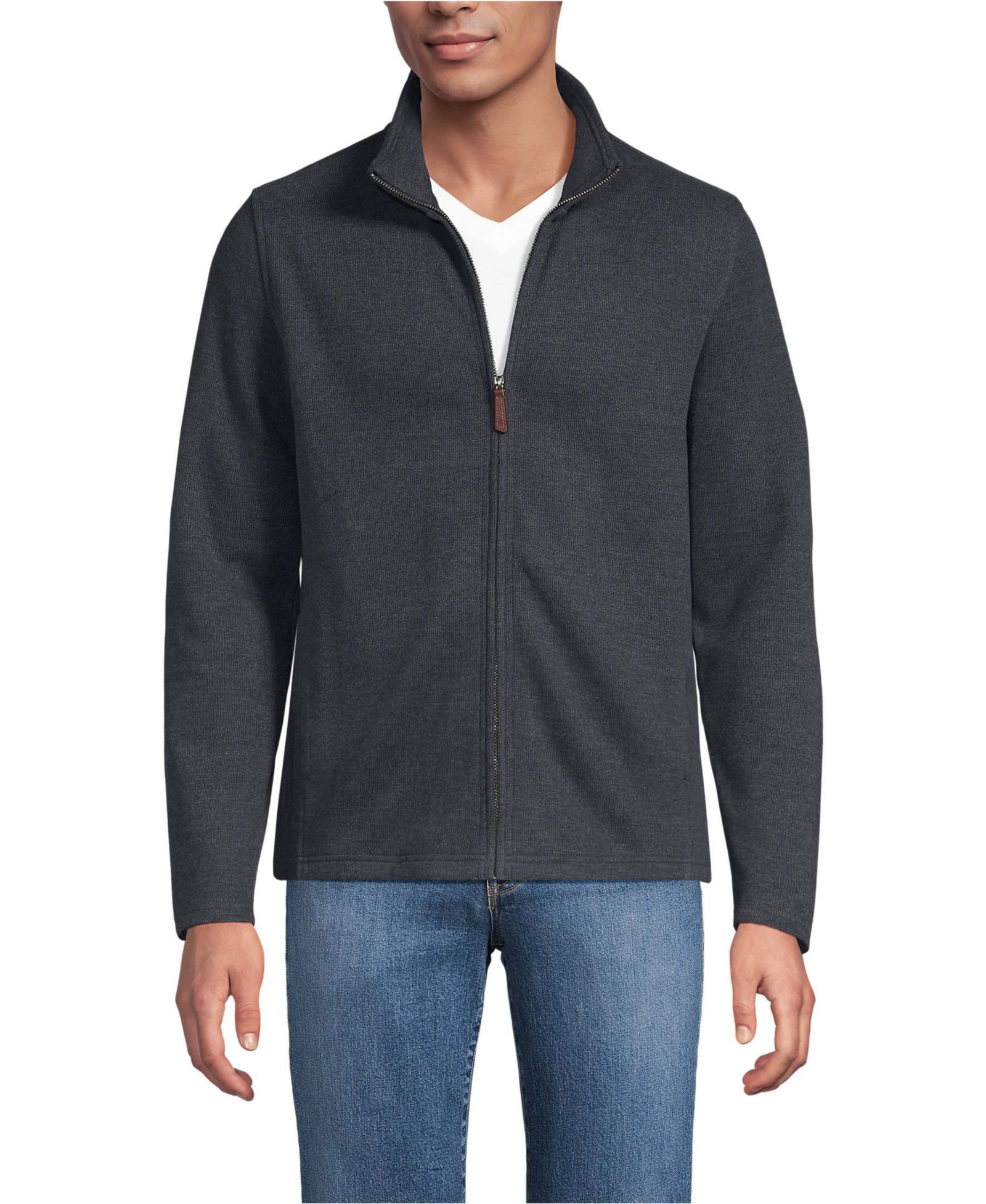 Мужская толстовка Lands' End Bedford Rib Full Zip