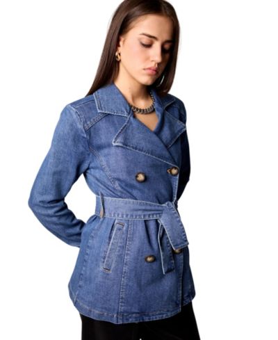 Женский тренч Blue Revival Women's Gracie Double Breasted с съемным капюшоном