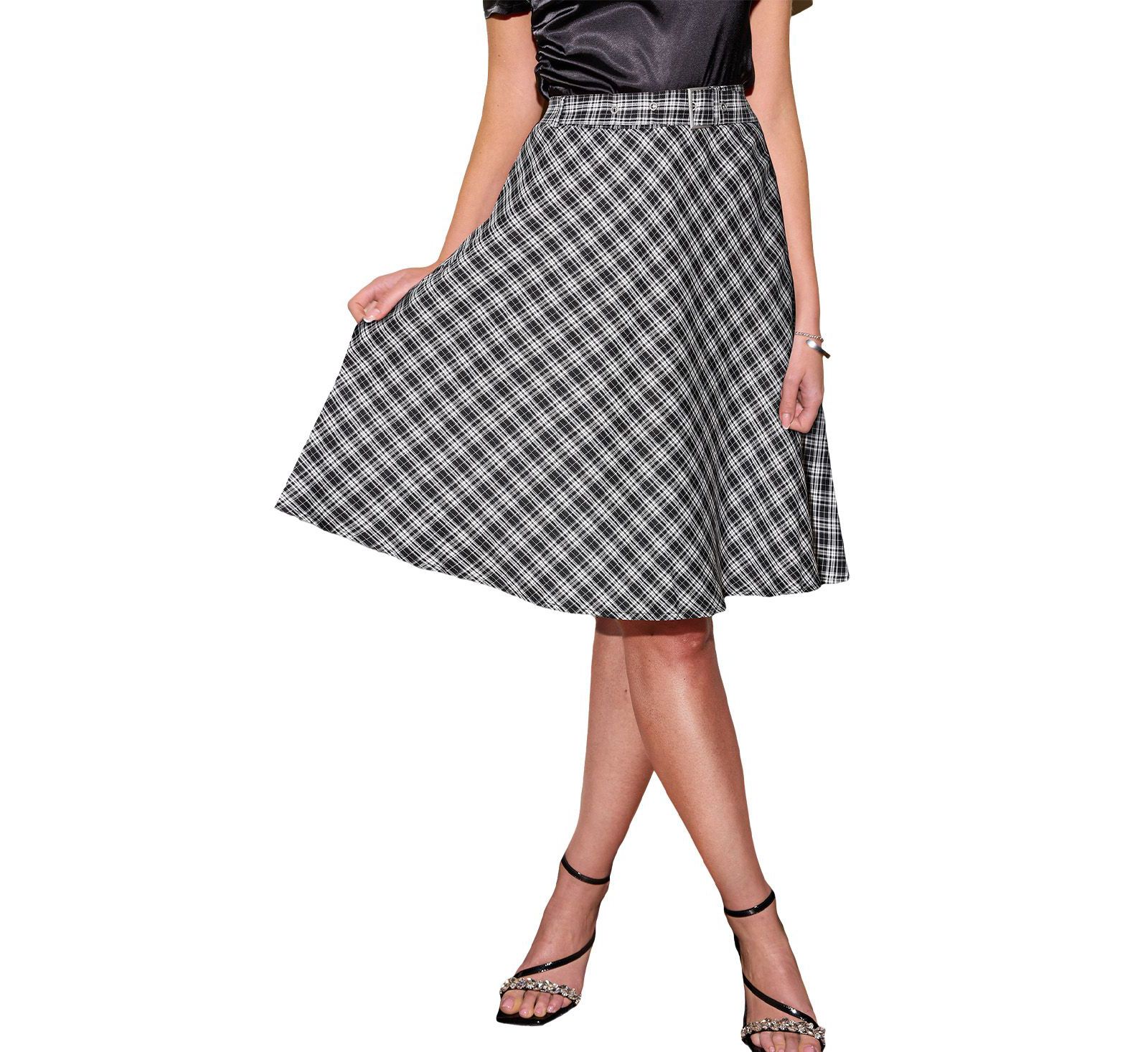 Cupshe Women's Plaid A-Line Midi Skirt