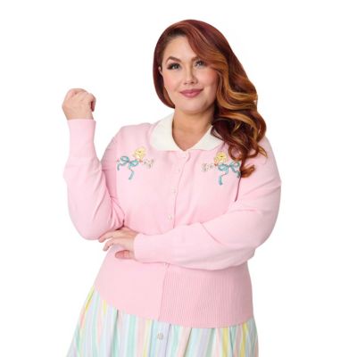 Unique Vintage Plus Size Collared Knit Cardigan