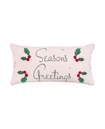 Декоративная подушка C&F Home Holly Leaves and Berries Cotton Blend 12" x 24"