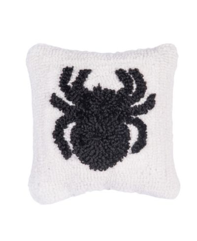 C&F Home Spider Pattern Hooked Small Petite Halloween Accent Pillow 8" x 8"