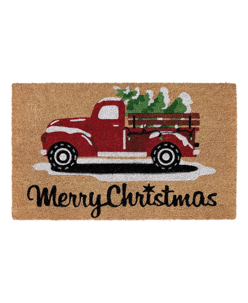 Уличный коврик из кокосового волокна VCNY Home Christmas Truck, 18" x 30"
