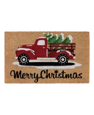 VCNY Home Christmas Truck Outdoor Coir Doormat, 18" x 30"