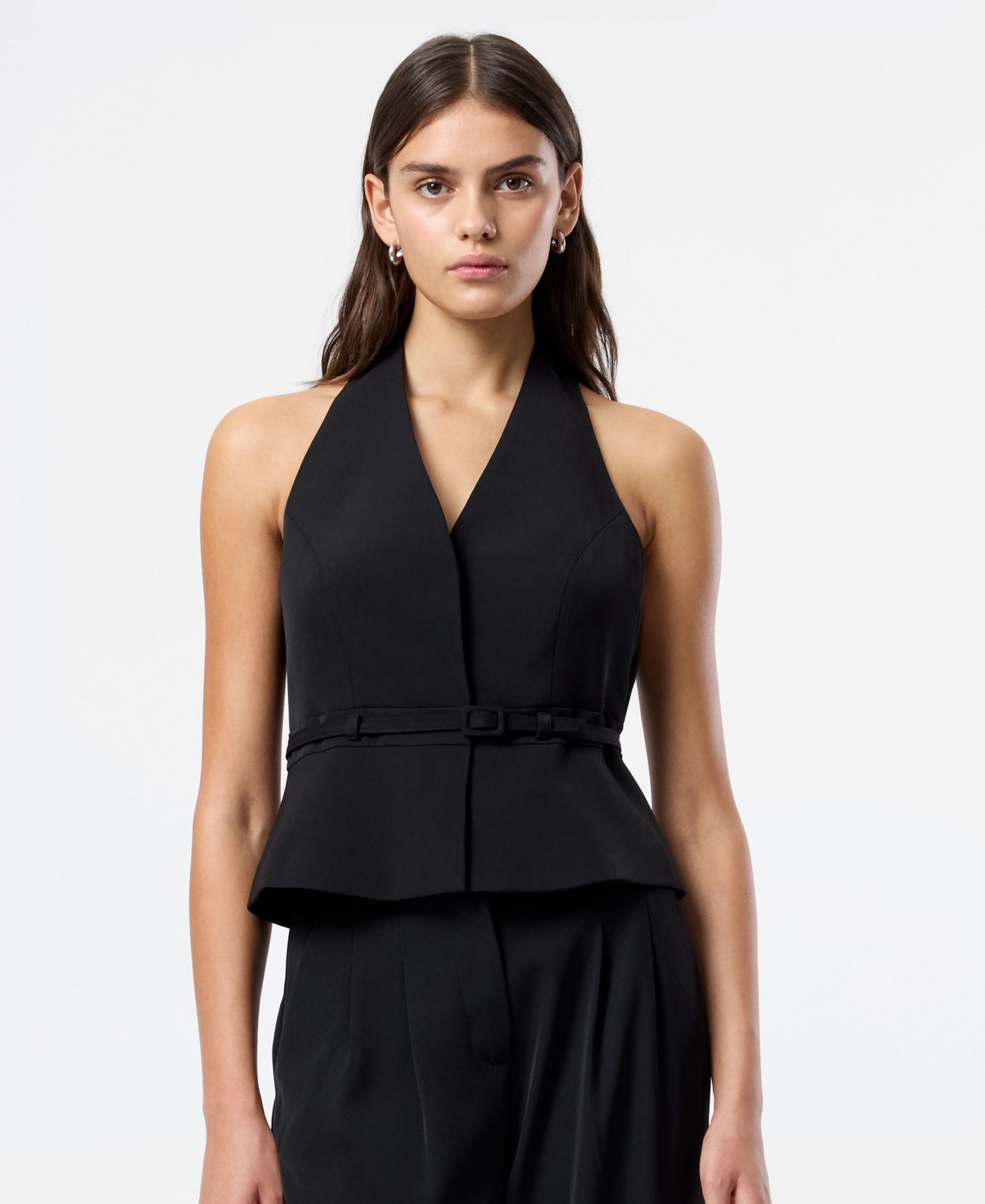 Женский топ French Connection Harry Suiting Belted Halter V-Neck