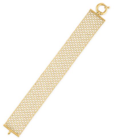 Браслет с бисерным узором из 14k Gold Over Sterling Silver
