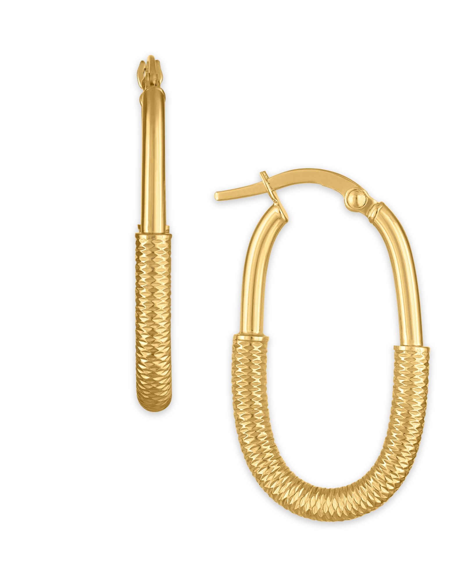 Серьги-кольца Macy's с бриллиантовой огранкой 10k Yellow Gold