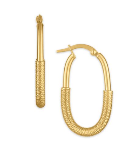 Серьги-кольца Macy's с бриллиантовой огранкой 10k Yellow Gold