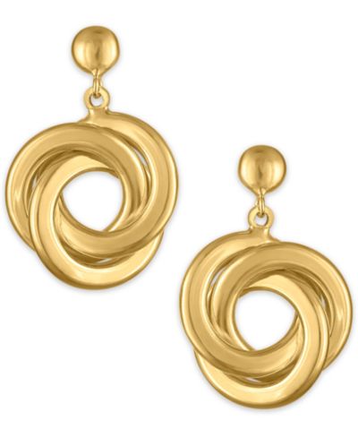 Серьги-подвески с узлом из золота 14k и стерлингового серебра
