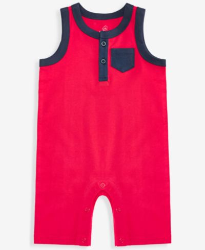 Детский комбинезон First Impressions Baby Boys' Solid Cotton Henley Tank Sunsuit