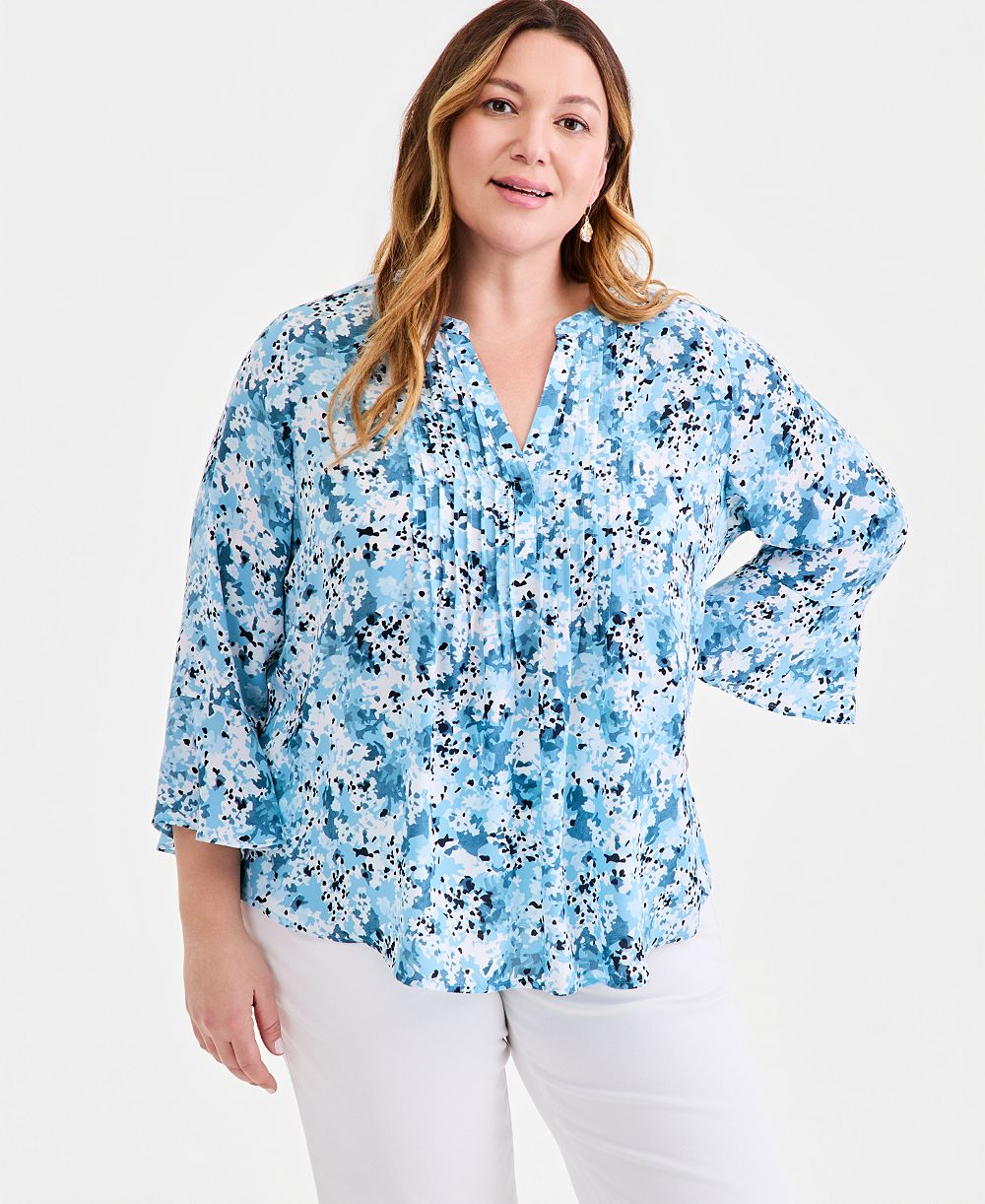 Женский топ Plus Size Style & Co с принтом и рукавами-колоколами