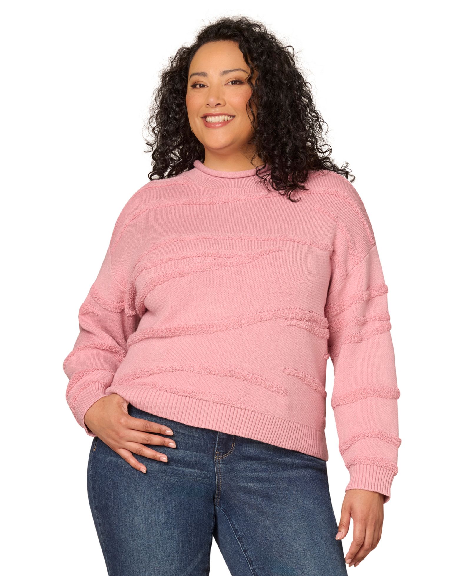 Детский Свитер Democracy Plus Size Striped Rolled Neck