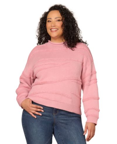 Democracy Plus Size Striped Rolled Neck Sweater