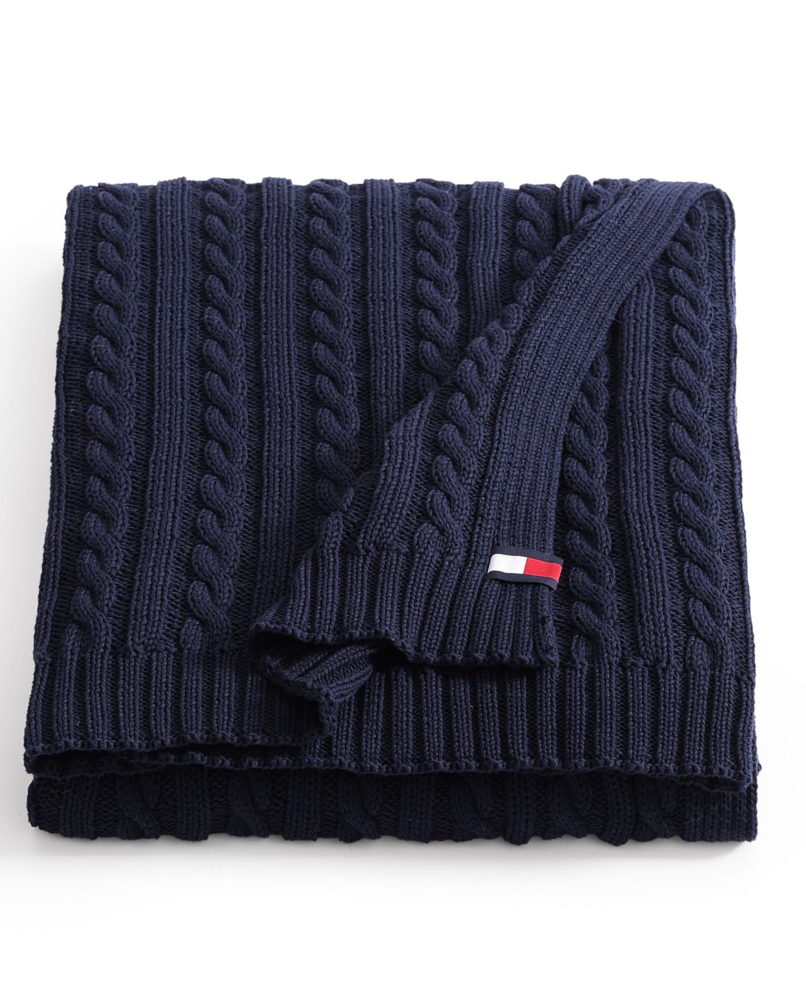 Плед Tommy Hilfiger Solid Cotton Cable Knit 70" x 50"