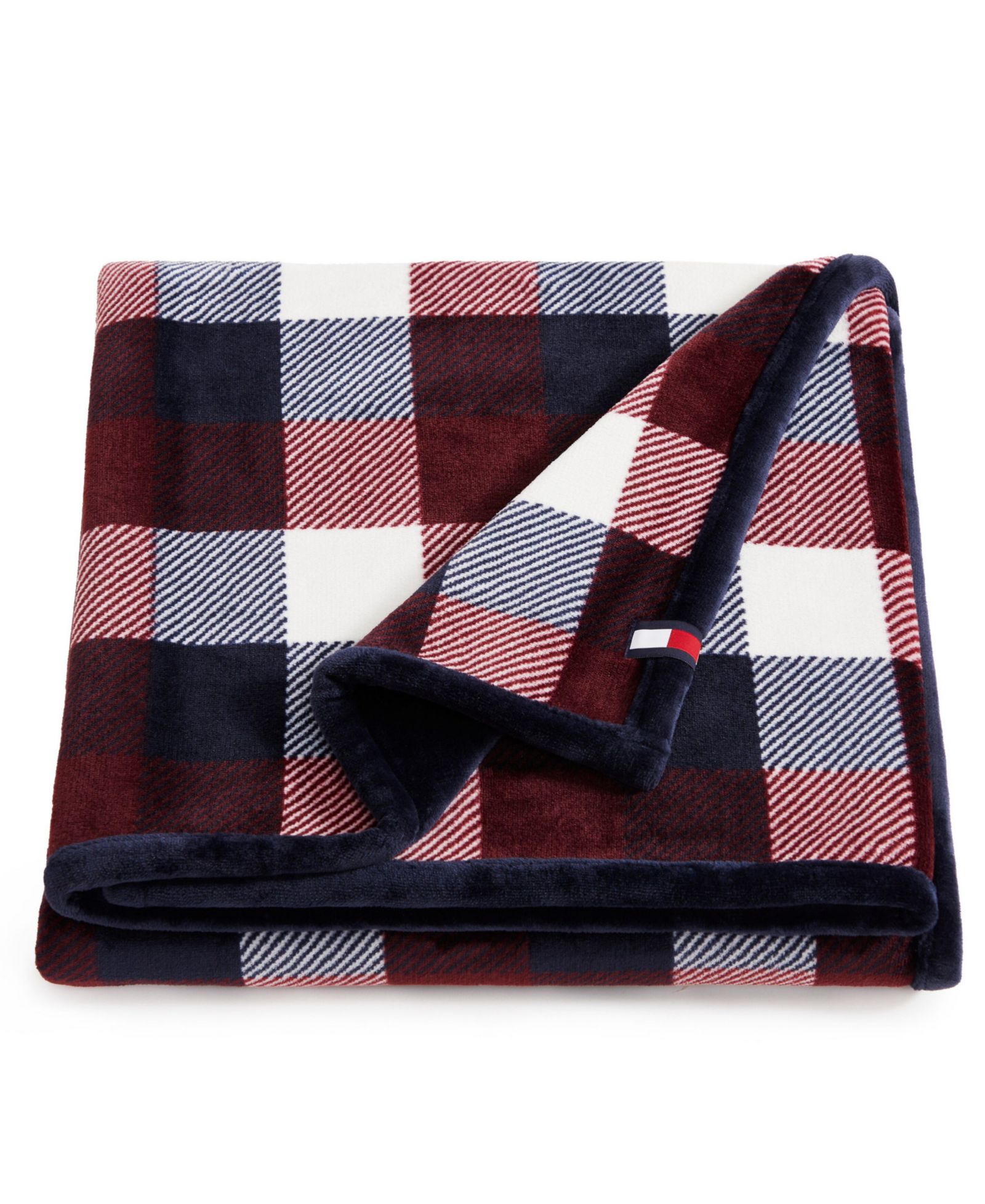 Tommy Hilfiger Printed Plush Plaid Throw, 70" x 50"