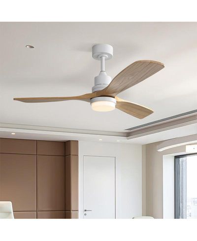 Sofucor 52-inch Modern Minimalist White 3 Blades Ceiling Fan with 3 color Dimmable and Memory Function Light and Remote control